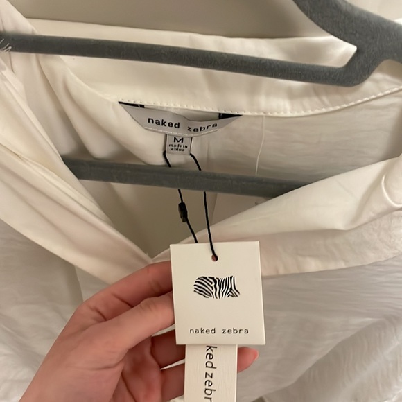 NWT Naked Zebra Medium White Long sleeved top. - Picture 3 of 4
